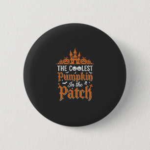 Chapa Redonda De 5 Cm Calabaza Más Fría de Halloween en el Parche Diseño
