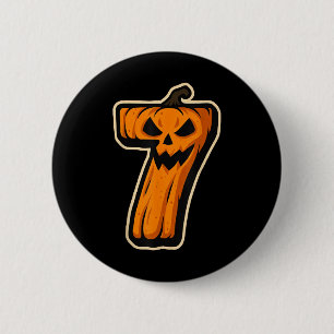 Chapa Redonda De 5 Cm Calabaza número 7 67 Meme Pareja coincidente Hallo