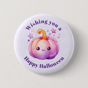 Chapa Redonda De 5 Cm Calabaza pastel adorable con estrellas de Hallowee