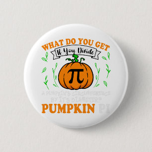 Chapa Redonda De 5 Cm Calabaza Pi Halloween Math