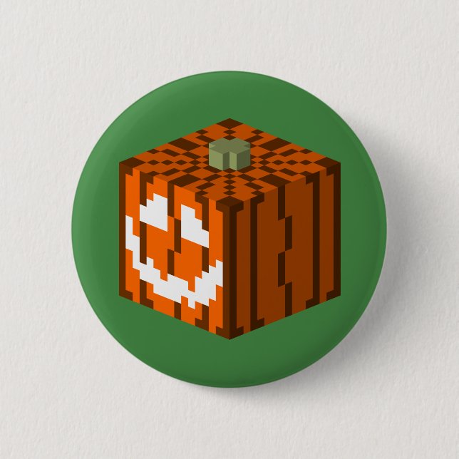 Chapa Redonda De 5 Cm Calabaza sonriente (Anverso)