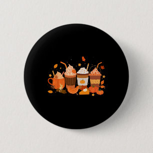 Chapa Redonda De 5 Cm Calabaza Spice Latte Café Feliz Día de Acción de G