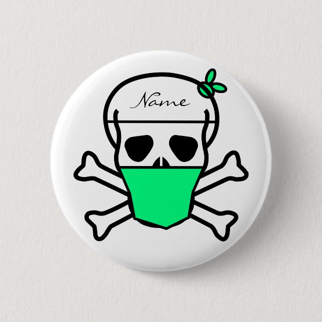 Chapa Redonda De 5 Cm Calavera Con Máscara De Máscara Thunder_Cove (Anverso)