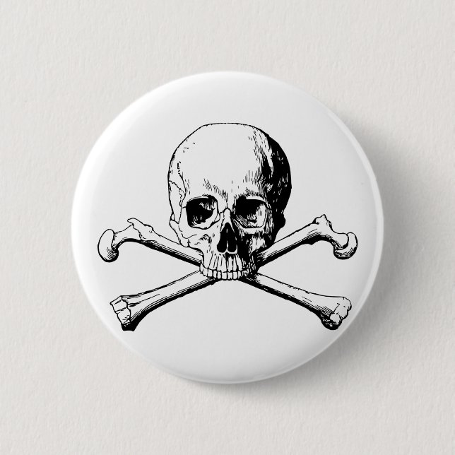 Chapa Redonda De 5 Cm Calavera cruzada (Anverso)