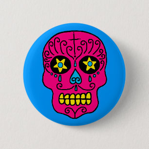 Chapa Redonda De 5 Cm Calavera de azúcar