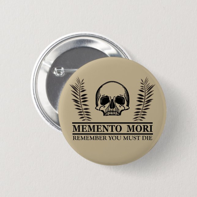 Chapa Redonda De 5 Cm Calavera de Memento Mori (Anverso y reverso)