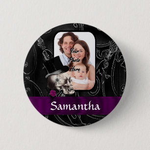 Chapa Redonda De 5 Cm Calavera de tatuaje gótico