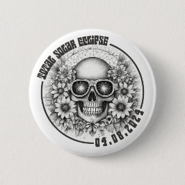 Chapa Redonda De 5 Cm Calavera eclipsa