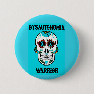 Chapa Redonda De 5 Cm Calavera guerrera/azucarera... Disautonomía
