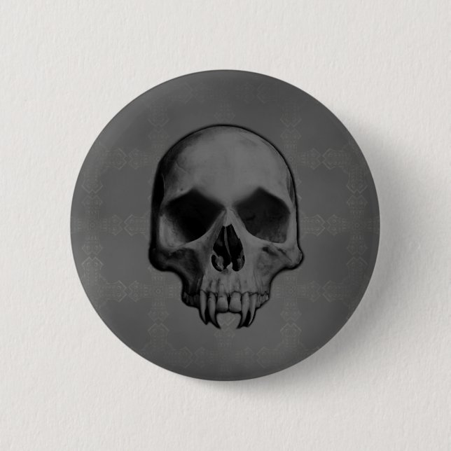Chapa Redonda De 5 Cm Calavera malvada de Halloween (Anverso)