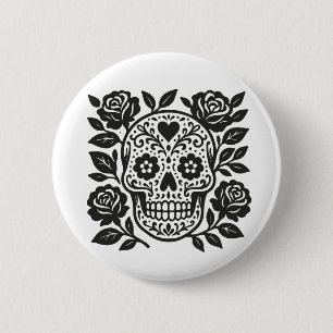 Chapa Redonda De 5 Cm Calavera mexicana