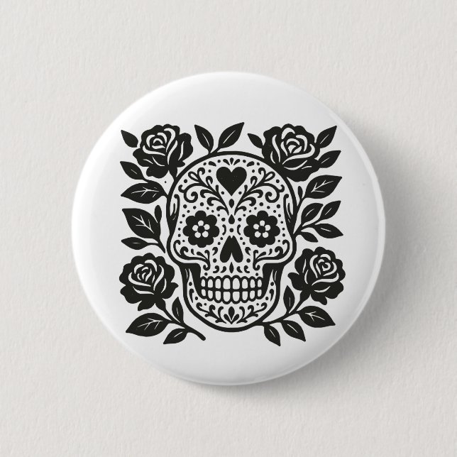 Chapa Redonda De 5 Cm Calavera mexicana (Anverso)