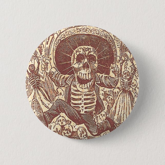 Chapa Redonda De 5 Cm Calavera Oaxaca (Anverso)