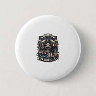 Chapa Redonda De 5 Cm Calavera Patriota Fuera de la Ley Sheriff Patriota