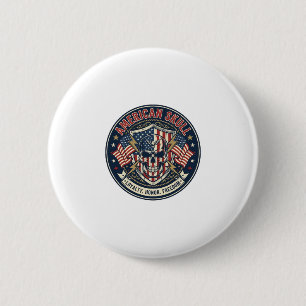 Chapa Redonda De 5 Cm Calavera Patriótica Americana Calavera Patriótica 