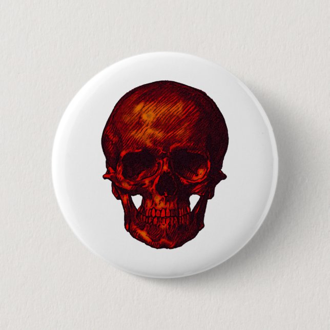 Chapa Redonda De 5 Cm Calavera roja (Anverso)