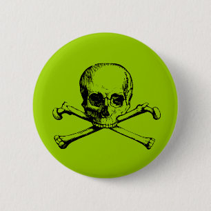 Chapa Redonda De 5 Cm Calavera vintage y cruces