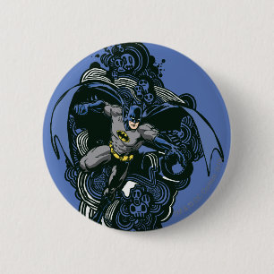 Chapa Redonda De 5 Cm Calaveras de Batman/Doodle de tinta 2