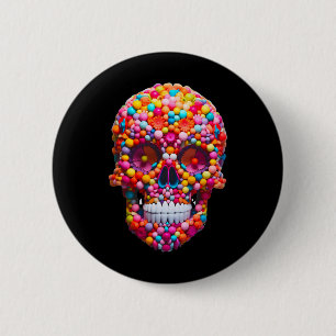 Chapa Redonda De 5 Cm Calaveras de caramelo chicle esqueleto Halloween d