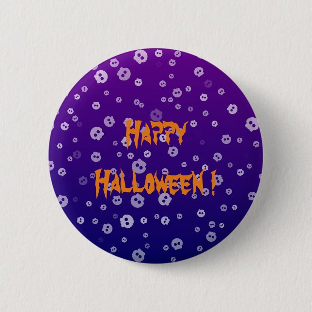 Chapa Redonda De 5 Cm Calaveras de Halloween (Anverso)