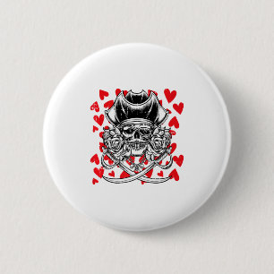 Chapa Redonda De 5 Cm Calaveras Pirata Corazones Día de San Valentín Jol