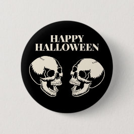 Chapa Redonda De 5 Cm Calaveras riendo en Halloween Diversión y espanto