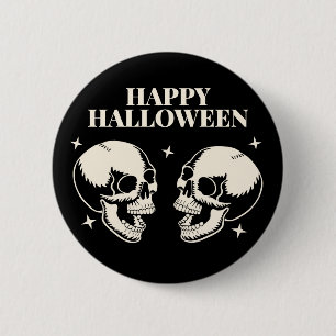 Chapa Redonda De 5 Cm Calaveras riendo Halloween Diversión y susto