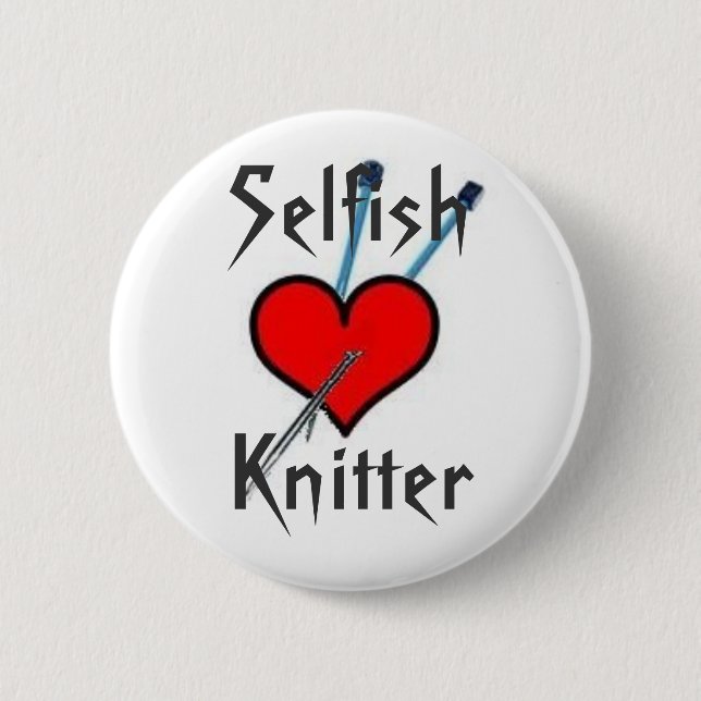 Chapa Redonda De 5 Cm Calcetero egoísta, SelfishKnitter - modificado (Anverso)