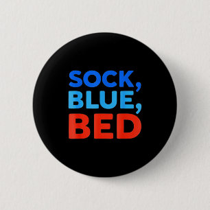Chapa Redonda De 5 Cm Calcetín Azul Cama Meme Divertido