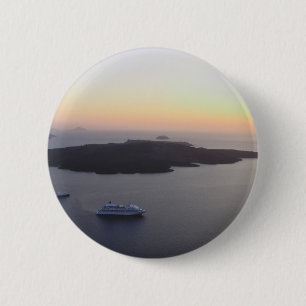 Chapa Redonda De 5 Cm Caldera (centro del volcán) en Santorini, Grecia