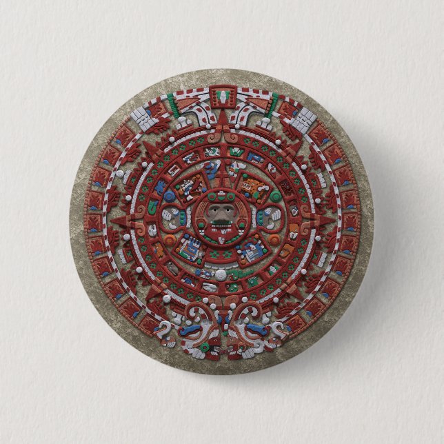 Chapa Redonda De 5 Cm Calendario maya (Anverso)