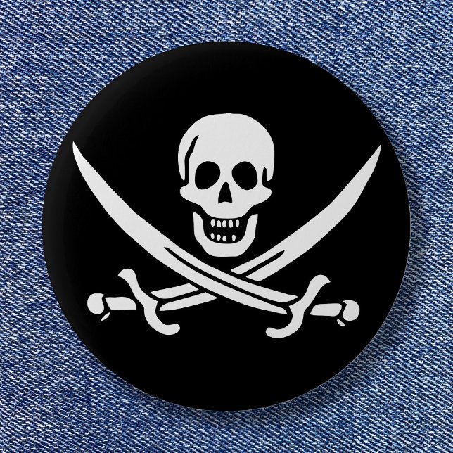 Chapa Redonda De 5 Cm Calico Jack (Calico Jack Pinback Button)