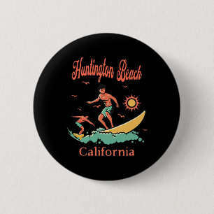 Chapa Redonda De 5 Cm California Huntington Beach Ca Surfista Surfing Pe