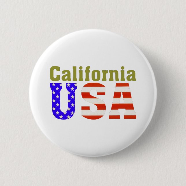 Chapa Redonda De 5 Cm ¡California los E.E.U.U.! (Anverso)