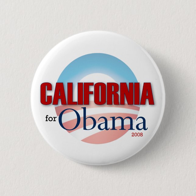 Chapa Redonda De 5 Cm California para Obama (Anverso)
