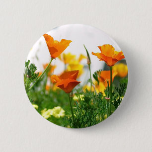 Chapa Redonda De 5 Cm California Poppies