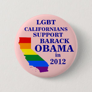 Chapa Redonda De 5 Cm Californians de LGBT para Obama 2012