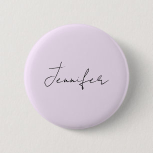 Chapa Redonda De 5 Cm Caligrafía de Color Pastel Elegante Sencilla Nombr