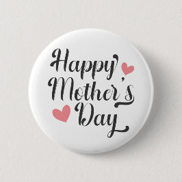 Chapa Redonda De 5 Cm Caligrafía simple feliz del día de la madre | Botó