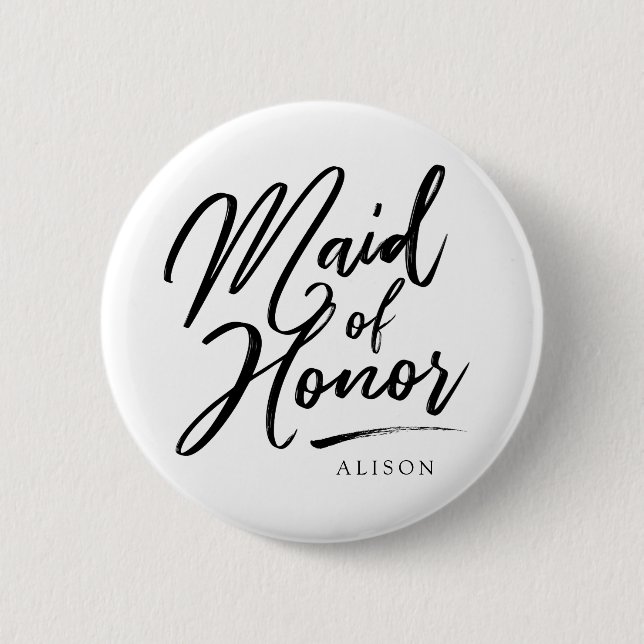 Chapa Redonda De 5 Cm Calligrafía empleada de honor elegante (Anverso)