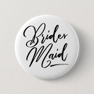 Chapa Redonda De 5 Cm Calligraphy Brides Maid elegante