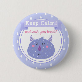 Chapa Redonda De 5 Cm ¡Cálmate y lávate las manos! Detener el virus de C