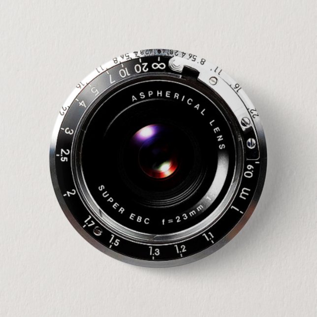 Chapa Redonda De 5 Cm Cámara de cine de la vieja escuela (Anverso)