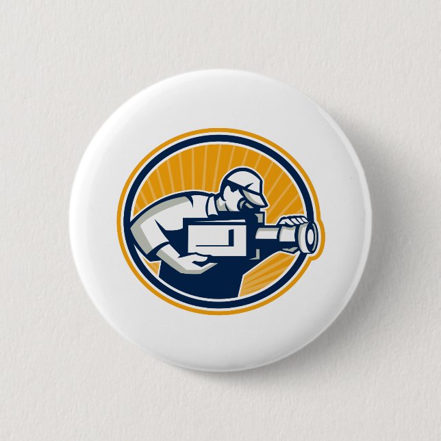 Chapa Redonda De 5 Cm Cámara de vídeo de la película del tiroteo del (Anverso)