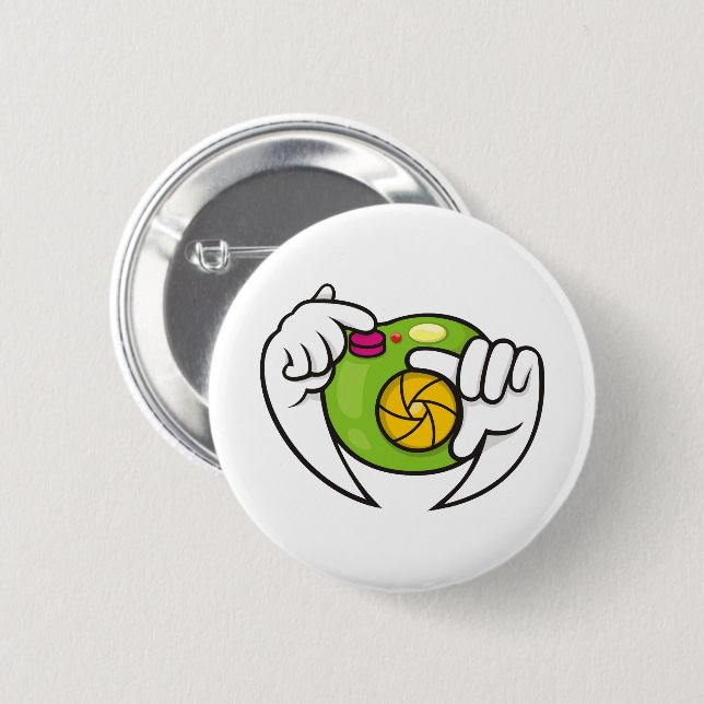Chapa Redonda De 5 Cm Cámara personalizado (Anverso y reverso)
