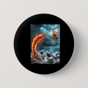 Chapa Redonda De 5 Cm Camarón sumergiendo tiburones divertido meme de es