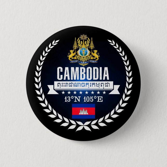 Chapa Redonda De 5 Cm Camboya (Anverso)
