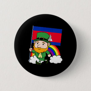 Chapa Redonda De 5 Cm Camboya Orgullosa Bandera Camboyana St Patricks Da