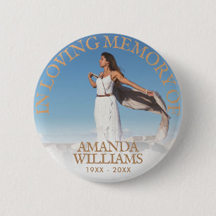 Chapa Redonda De 5 Cm Camel Beige   Funeral En La Foto De La Memoria Ama