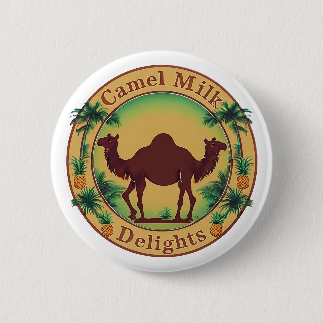 Chapa Redonda De 5 Cm Camel Milk Delights-Tropical Camel Palm Pineapple (Anverso)
